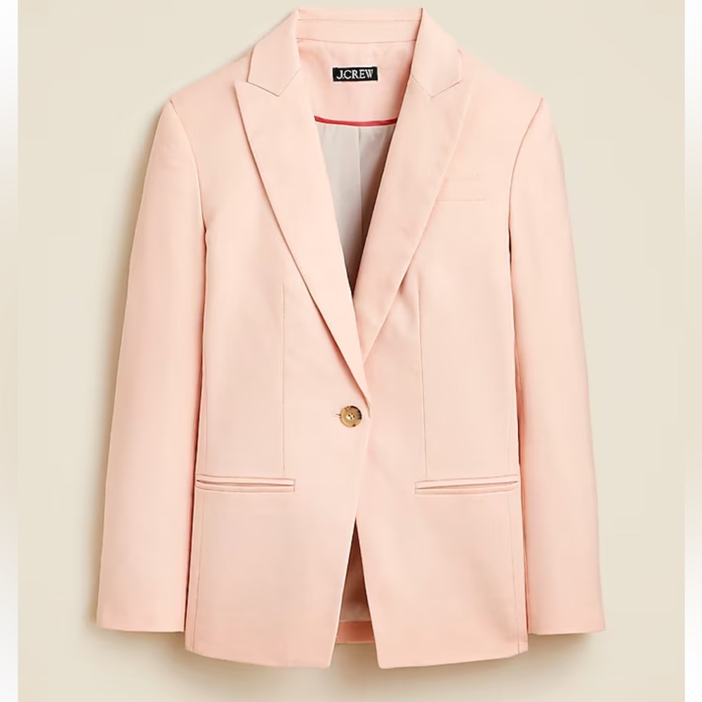 Alexandra Blazer In Stretch Linen Blend - J Crew 00 Ballet Pink